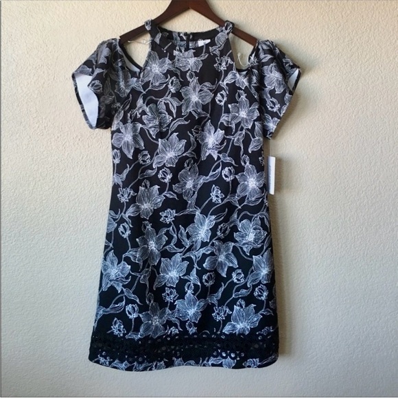 Julia Jordan Cold Shoulder Floral Printed Dress Size 10 - Picture 4 of 8